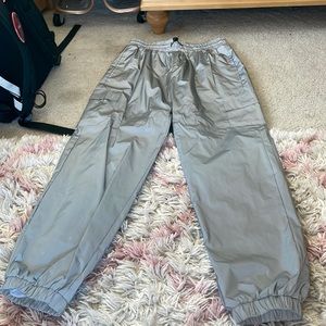 reflective shine sweat pants